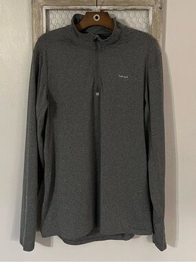 Gray 1/4 Zip Pullover Top - Lightweight Women's Layering Piece